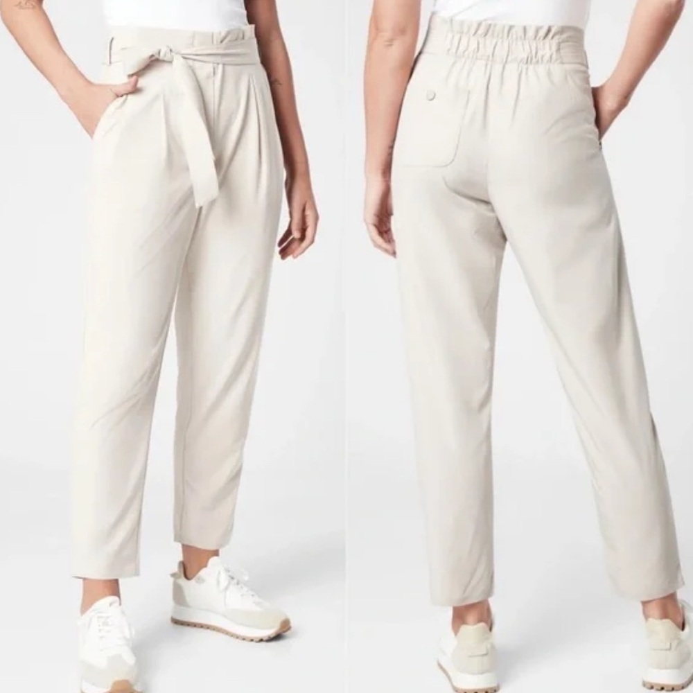 Athleta size 4 pants cream small fancy lightweight